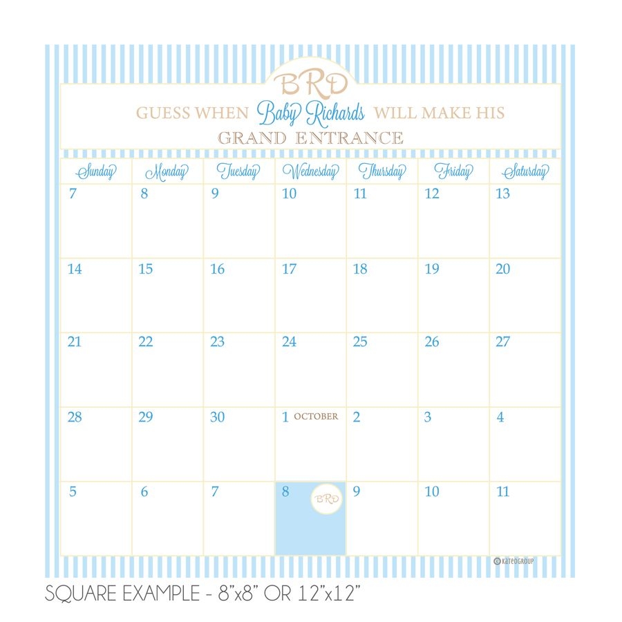 Monogram Due Date Calendar Kateogroup Guess The Due Date Shower 