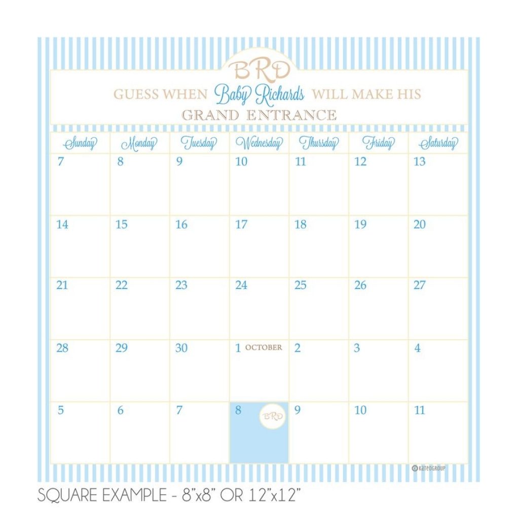 Monogram Due Date Calendar Kateogroup Guess The Due Date Shower