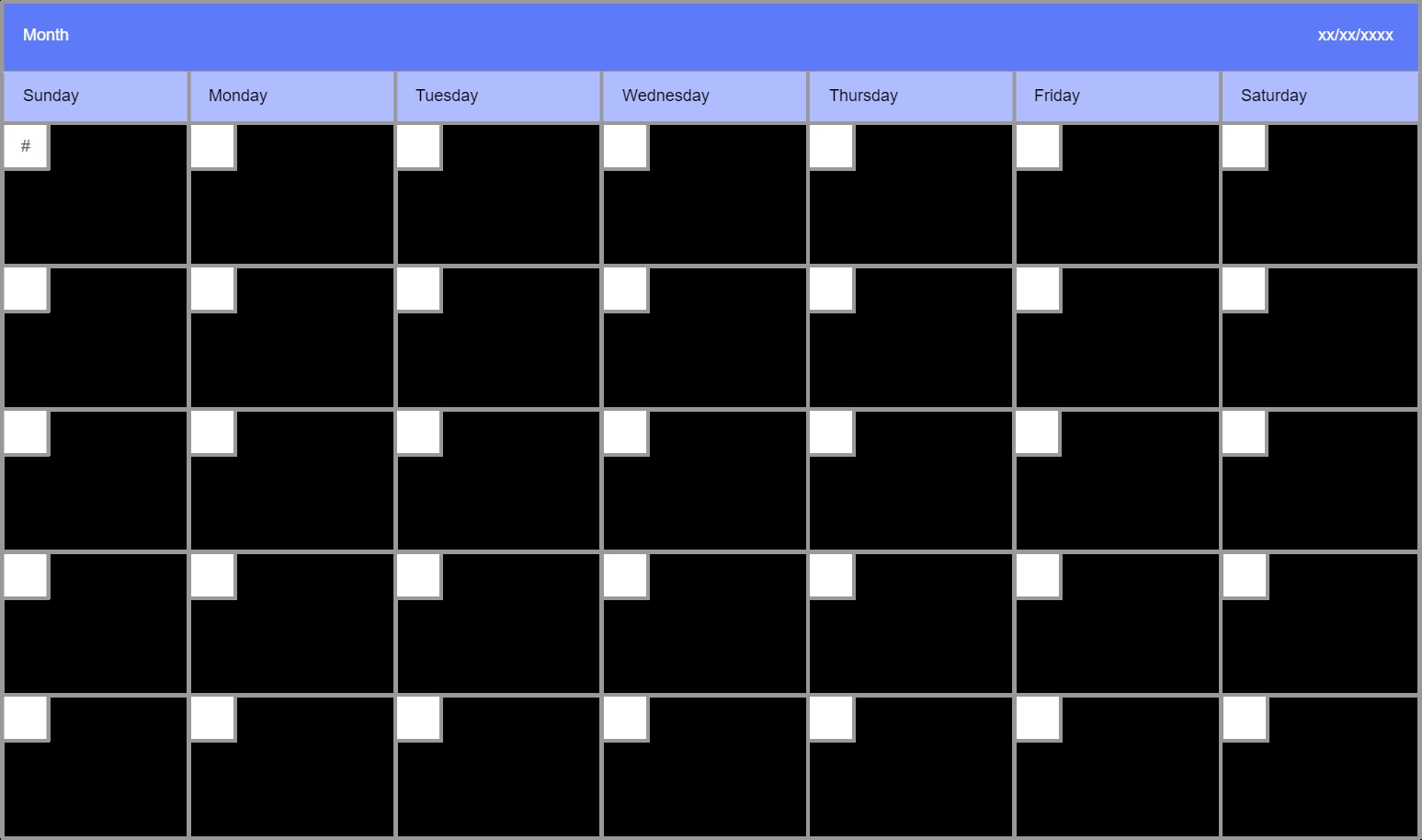 Monthly Calendar Diagram For Teams Cacoo Customizable Monthly