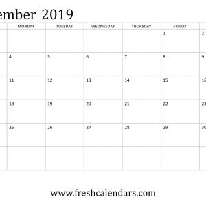 November 2019 Calendar Printable Templates