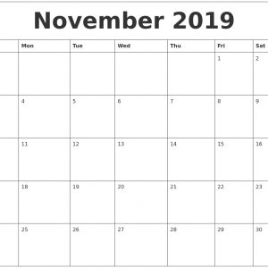 November 2019 Cute Printable Calendar