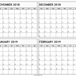 November December 2018 January February 2019 Calendar Template