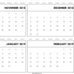 November To December 2018 January To February 2019 Calendar