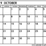 October 2019 Calendar Canada Year Printable Calendar