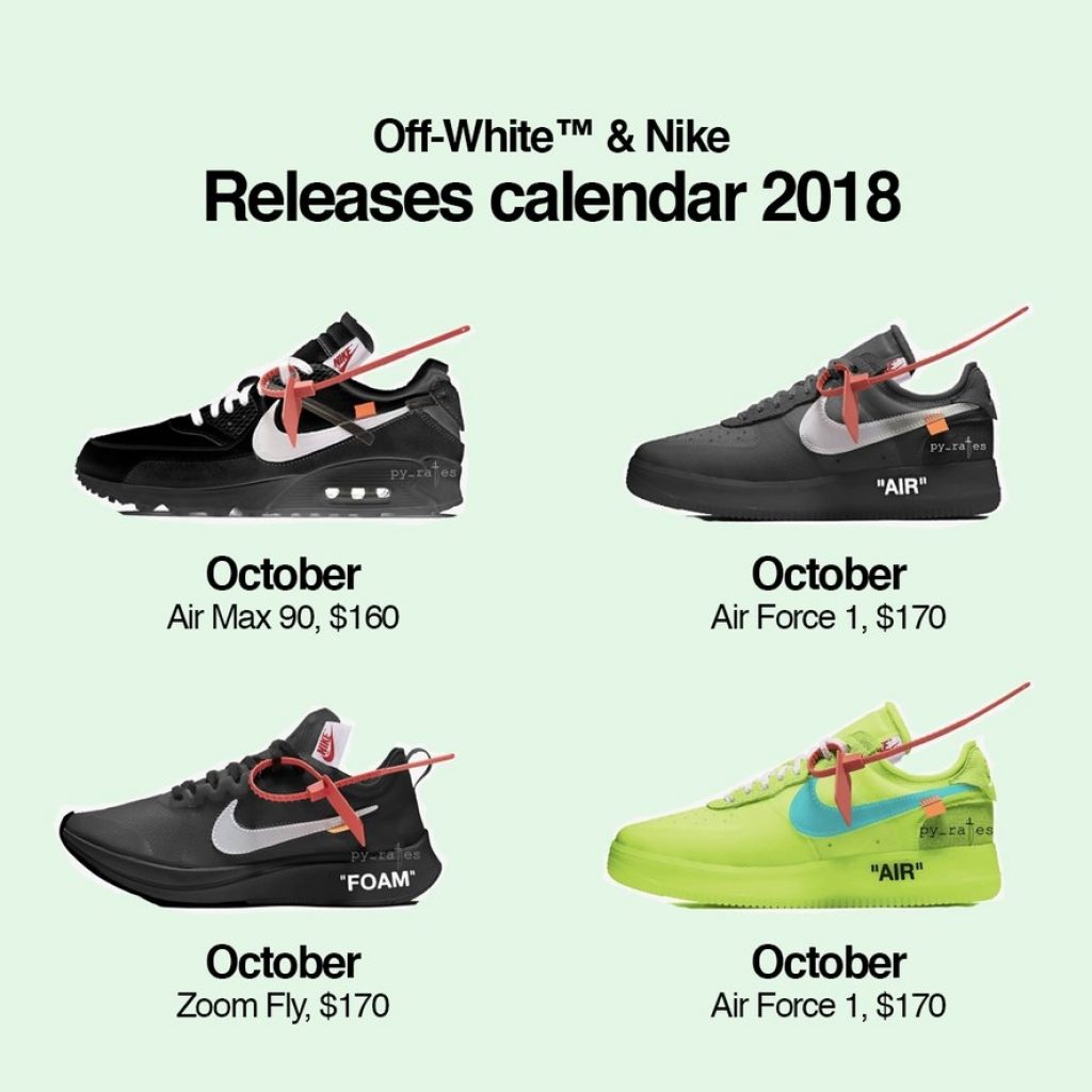 Off White Drops On Twitter Off Whitenike Releases Calendar