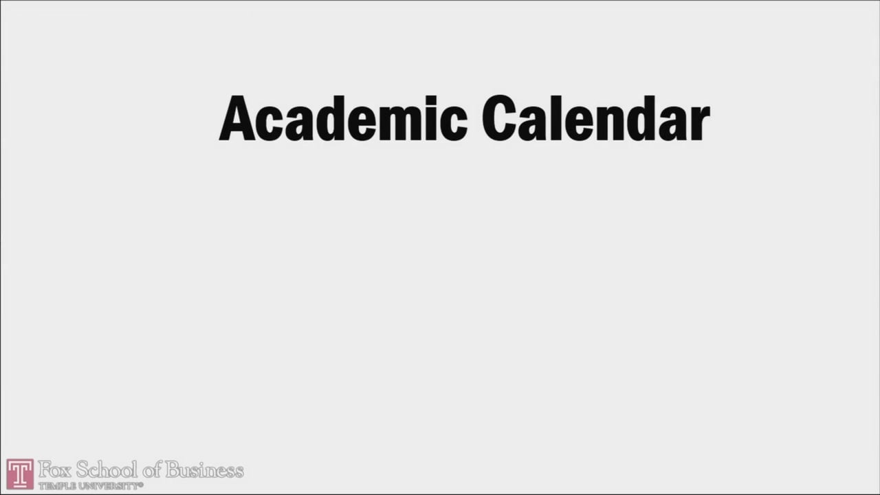 Online Mba Academic Calendar Video Vault Fox School Of Business 