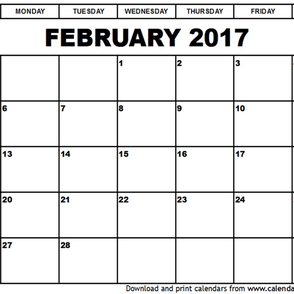 Pdf February Calendar Template Printanle