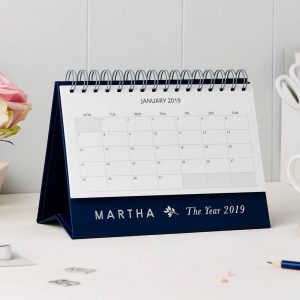 Personalised Traditional 2019 Desk Calendar Martha Brook