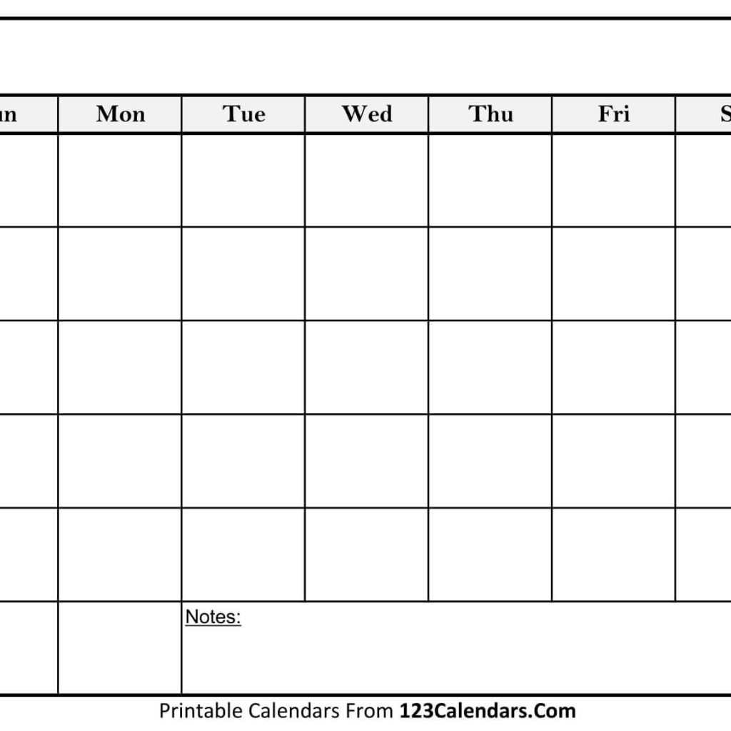 Printable Blank Calendar Templates 123calendars