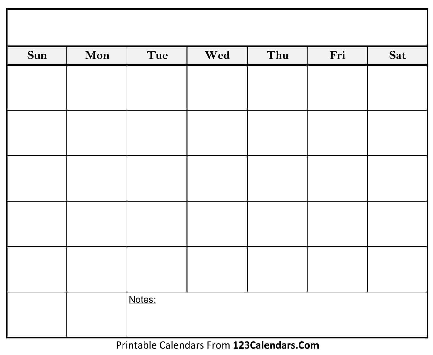 Printable Blank Calendar Templates 123calendars