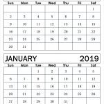 Printable December 2018 January 2019 Calendar Two Months Calendar