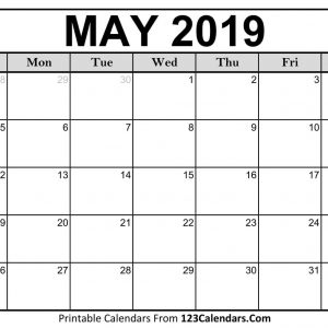 Printable May 2019 Calendar Templates 123calendars