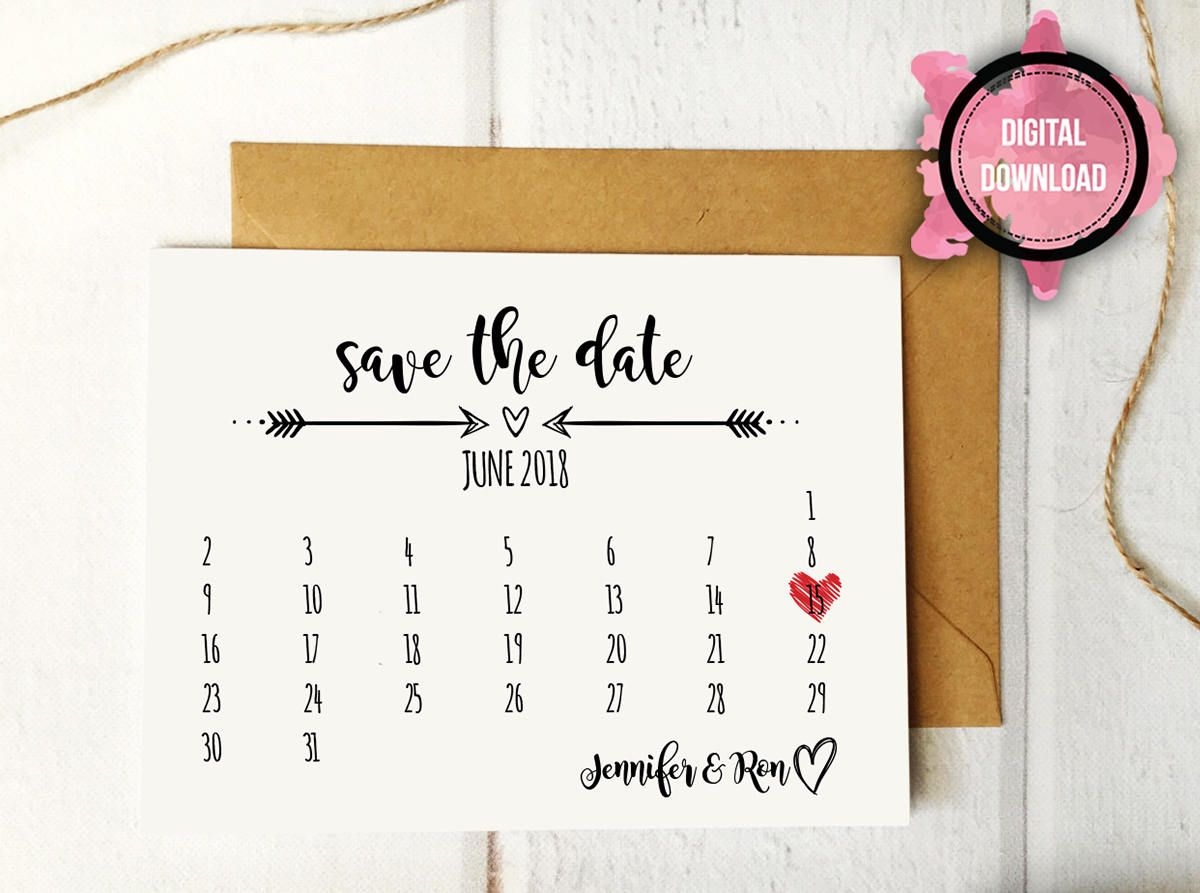 Rustic Save The Date Template Download Wedding Calendar Save The 