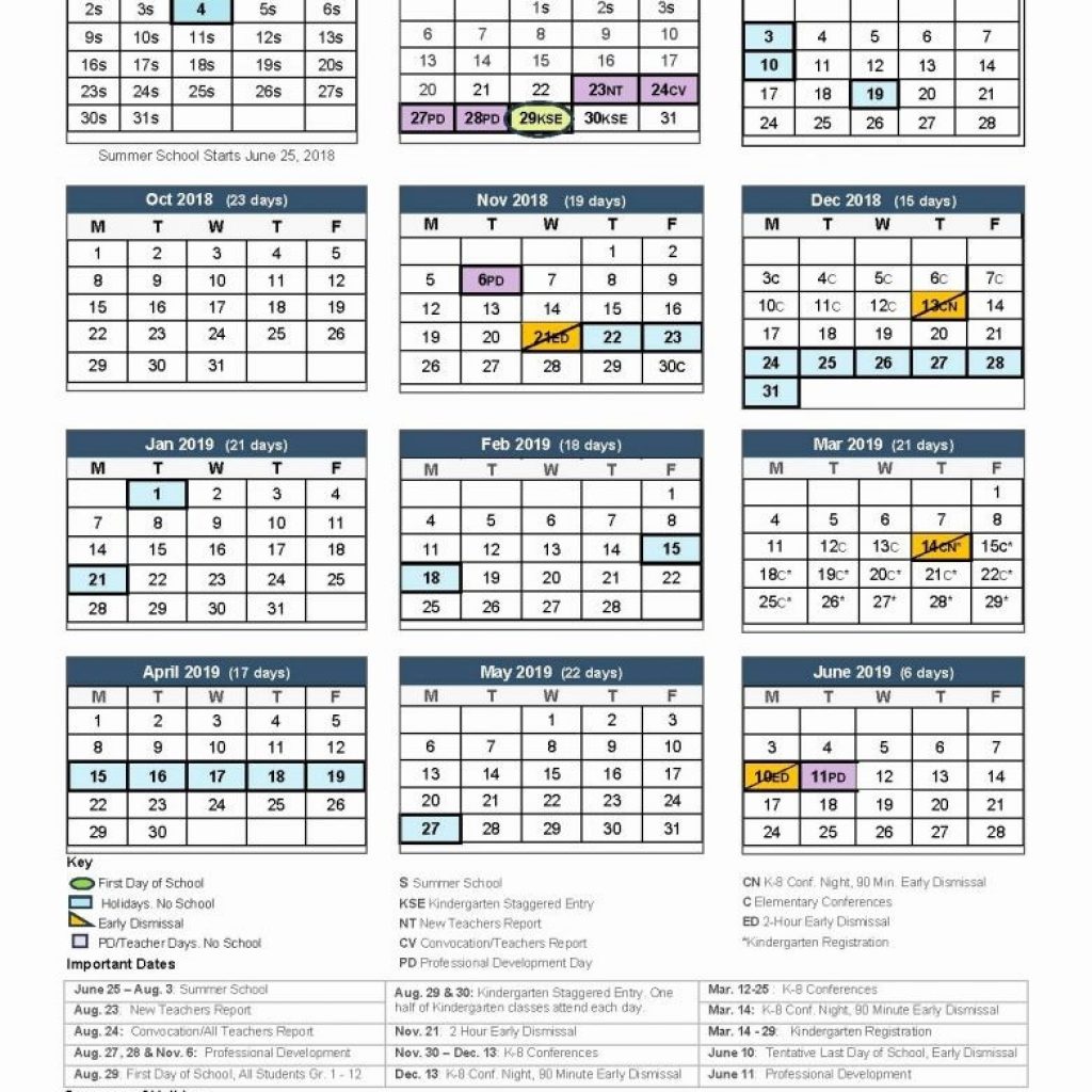 Seattle Public Schools Calendar 2017 2018 School Calendar 2018 19