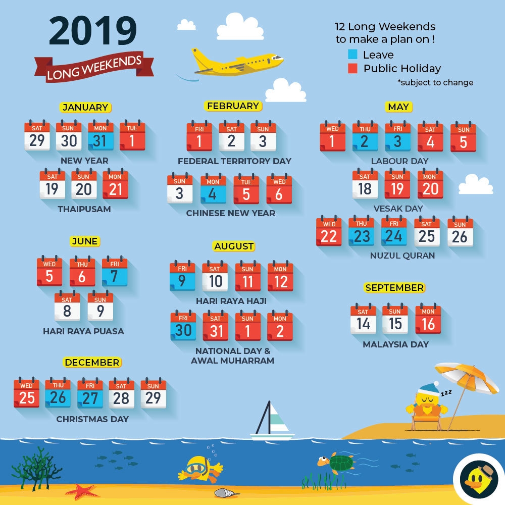 Updated With School Holiday 12 Long Weekends For Malaysia In 2019 