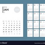 Wall Calendar 2019 Template Royalty Free Vector Image