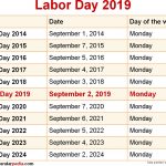 When Is Labor Day 2019 2020 Dates Of Labor Day