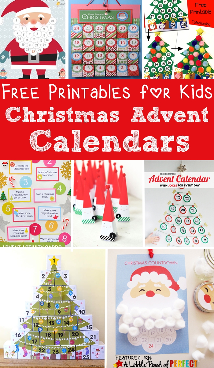 13 Free Printable Christmas Advent Calendars For Kids