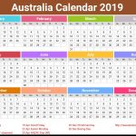 2019 Calendar Australia Printable Annual Australia Calendar 2019