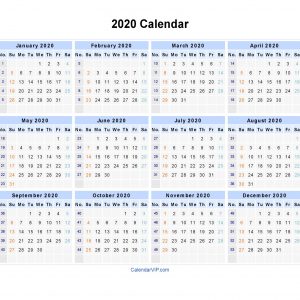 2020 Calendar Blank Printable Calendar Template In Pdf Word Excel