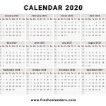 2020 Word Printable Calendar 20 Printable 2020 Calendar Templates