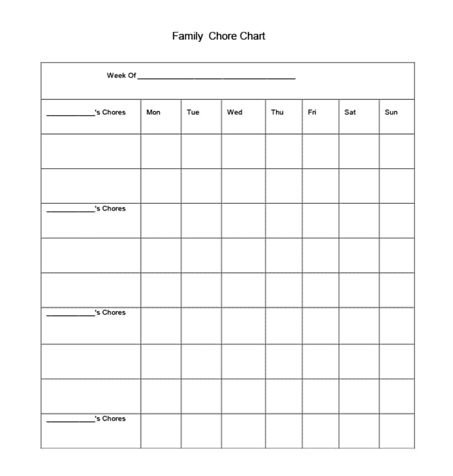 43 Free Chore Chart Templates For Kids Template Lab