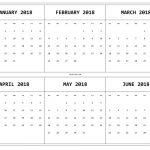 6 Month One Page Printable Calendar 2018 Maxcalendars Pinterest