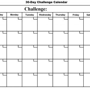 Blank 30 Day Calendar Printable 30 Day Challenge January Free