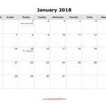 Blank Calendar 2018