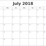 Blank Calendar July 2018 Booklet Template Printable Calendar