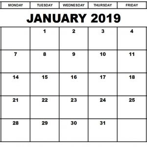 Blank Calendar Template January 2019 Working With Google Docs