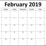 Blank February 2019 Calendar Printable Calendar Templates Blank