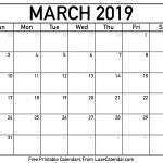 Blank March 2019 Printable Calendar Luxe Calendar