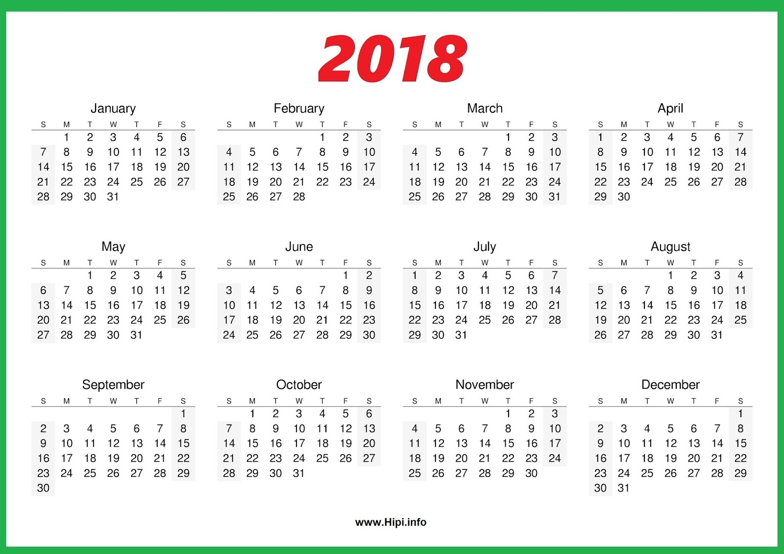 Calendar 2018 And 2020 Printable One Page 2018 Calendar E Page