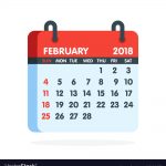 Calendar For 2018 Year Full Month Of February Icon