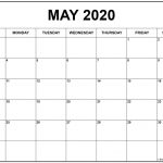 Calendar May 2020 Printable May 2020 Calendar Monthly Yearly