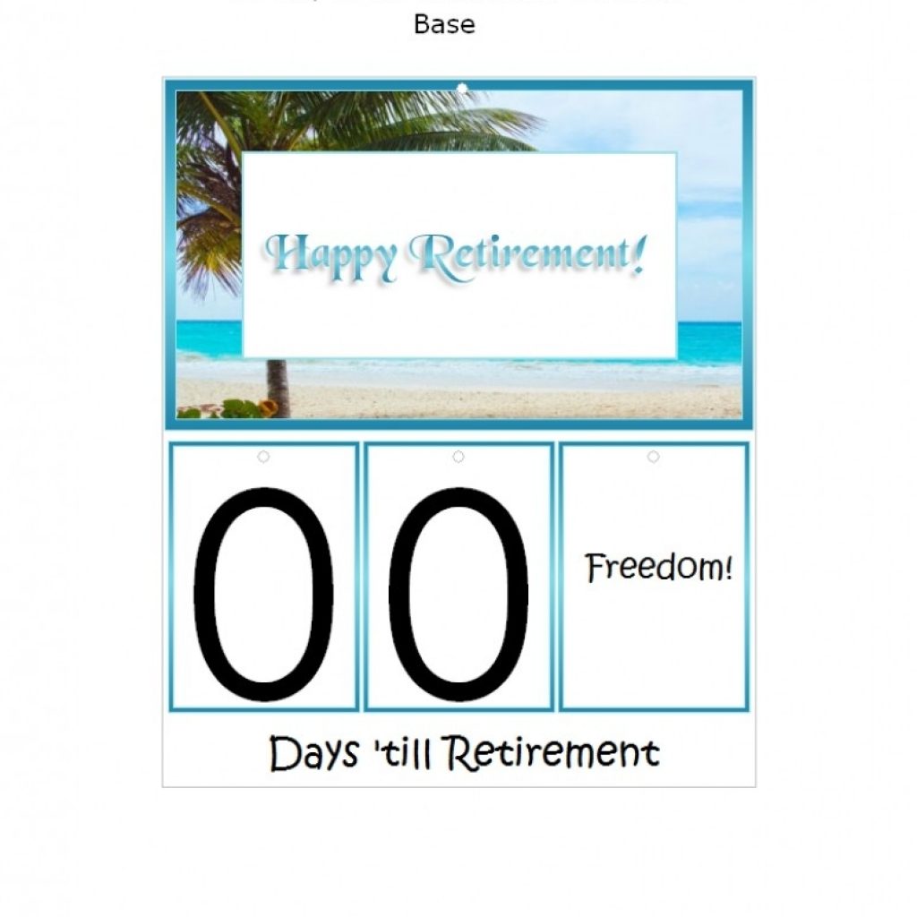 Countdown To Retirement Calendar Printable 5 Year Printable