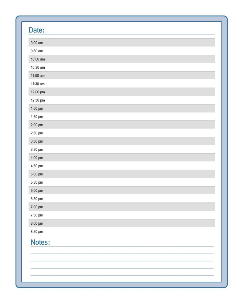 Daily Calendar Template Calendar Templates Templates Pinterest