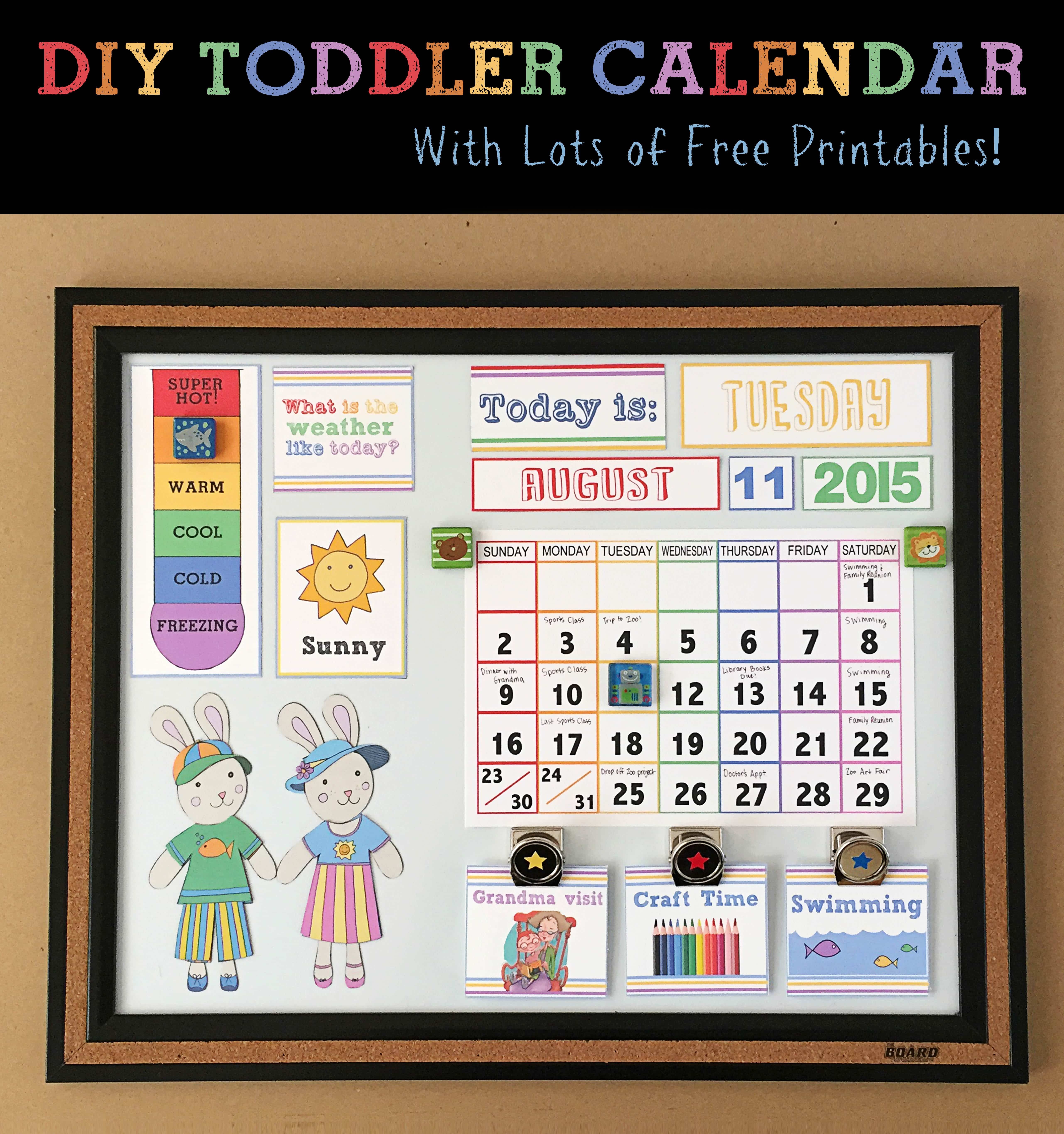 Diy Toddler Calender Magnet Board Lots Of Free Printables