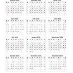 Download Blank Calendar 2020 12 Months On One Page Vertical