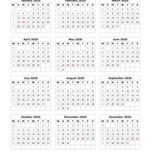 Download Blank Calendar 2020 12 Months On One Page Vertical