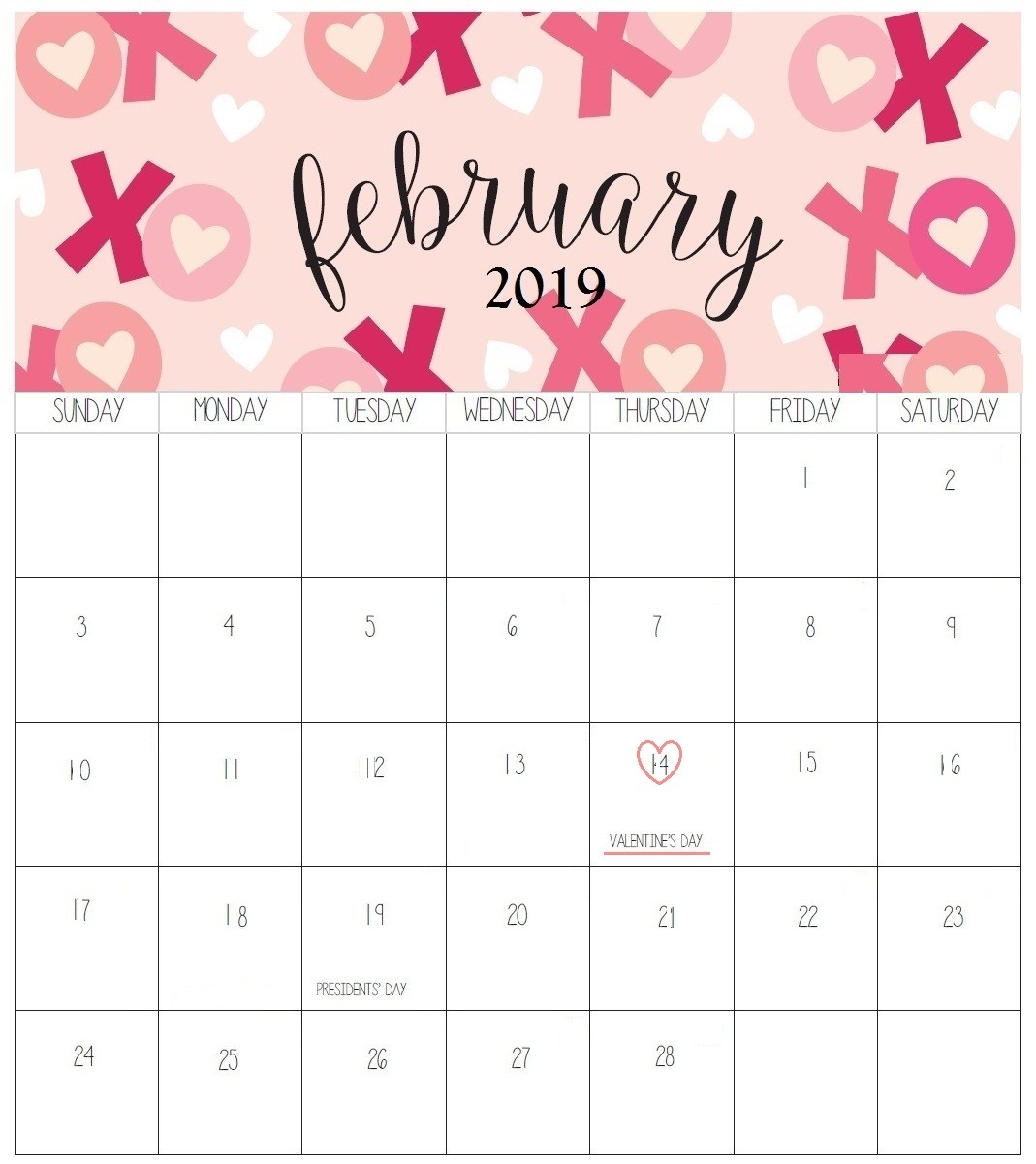 February 2019 Calendar Hello Kitty Printable Calendar Templates 