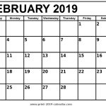 February 2019 Printable Calendar