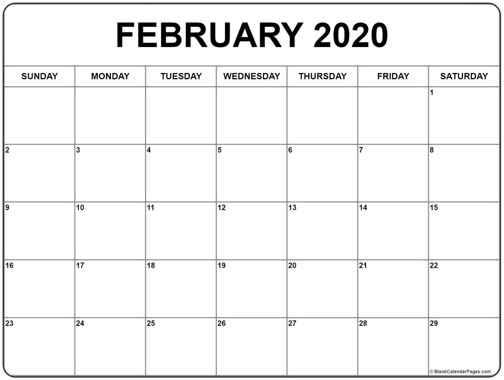 February 2020 Calendar 56 Templates Of 2020 Printable Calendars