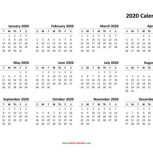 Free 2020 Printable Calendars Yearly Calendar 2020 Monthly Yearly