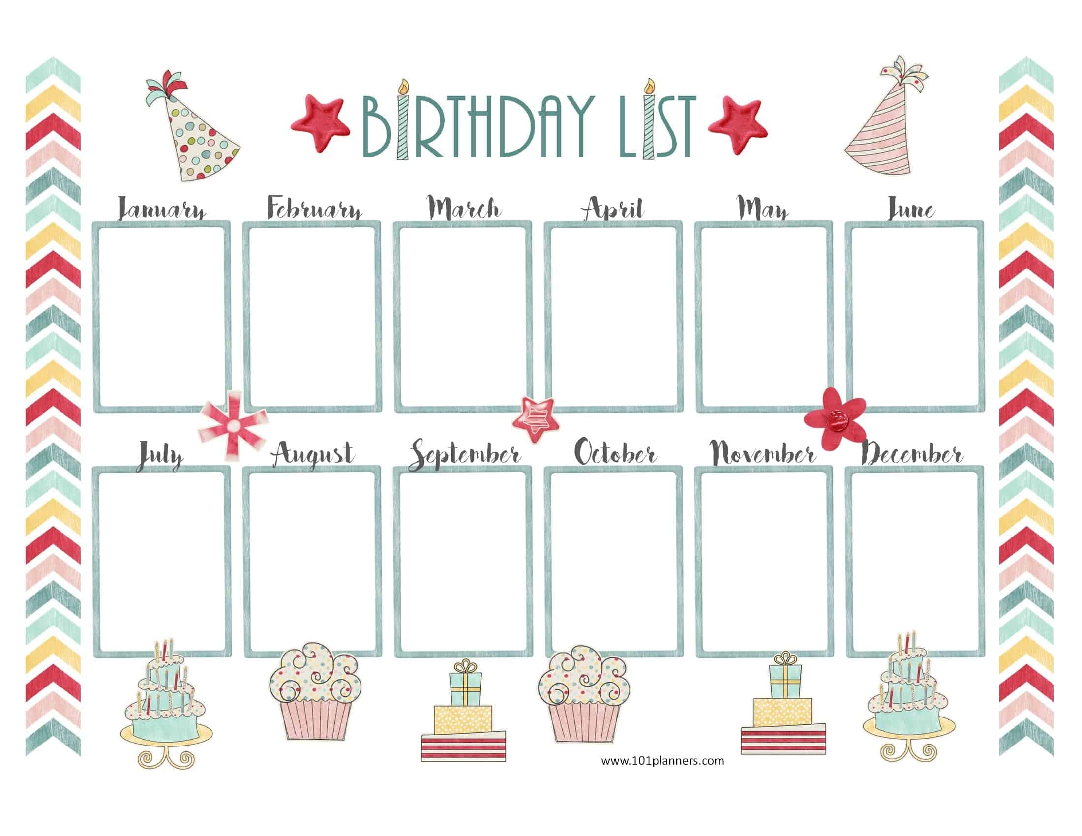 Free Birthday Calendar Customize Online Print At Home 