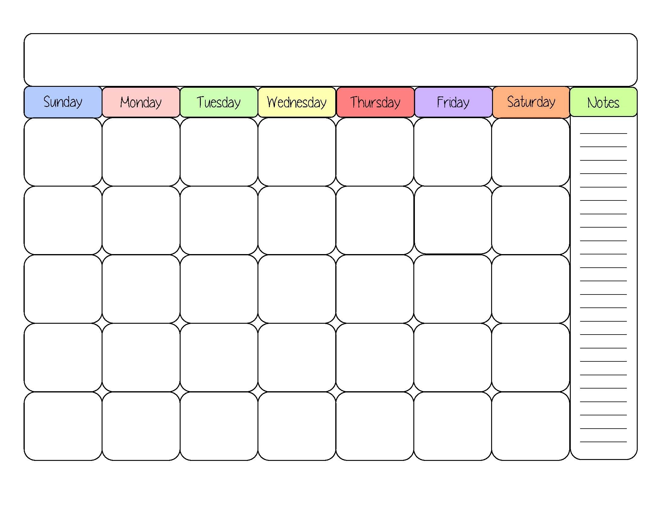 Free Fillable Calendar Template Qualads