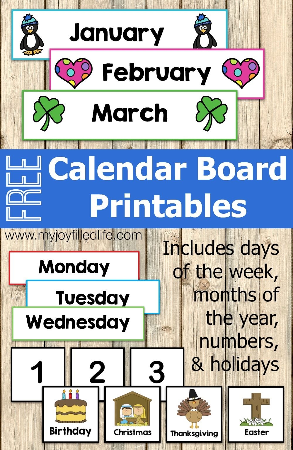 Free Calendar Board Printables Homeschool Calendar Board