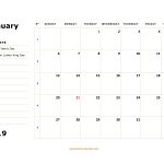 Free Download Printable Calendar 2019 Large Box Holidays Listed