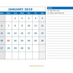 Free Download Printable Calendar 2019 Large Space For Appointment